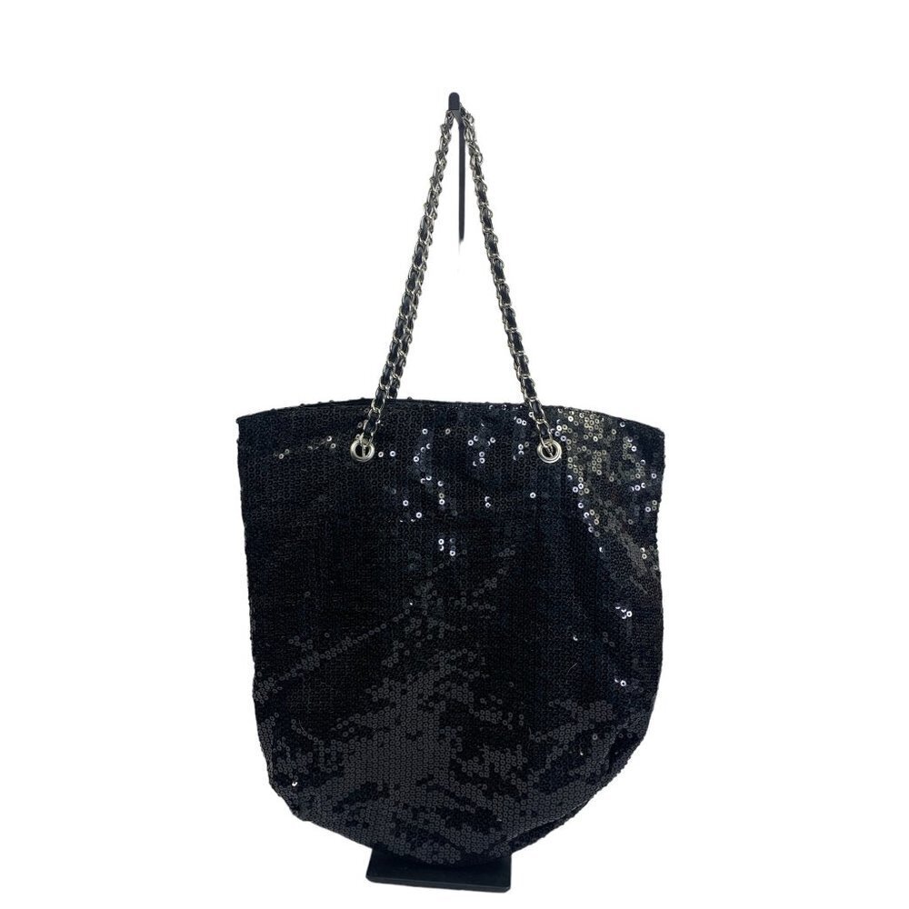 City Streets Women's Black Sequin Large Shoulder Bag